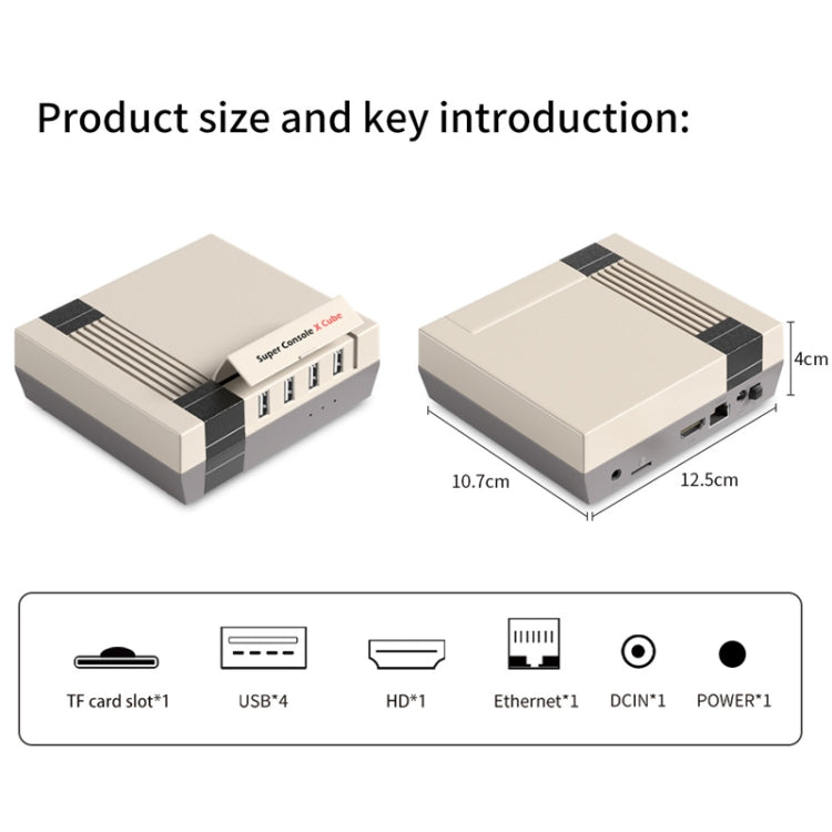 Super Console X Cube Wired Retro TV Video Game Console Built-in 50+ Emulators,EU Plug 64G 33000+Games - Pocket Console by buy2fix | Online Shopping UK | buy2fix