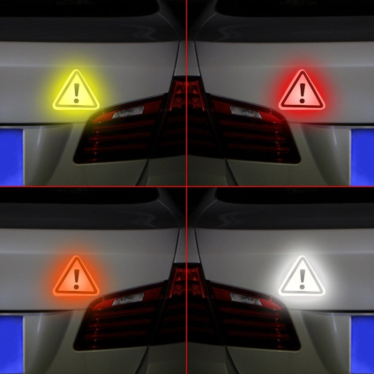 10pcs Car Tail Triangle Reflective Stickers Safety Warning Danger Signs Car Stickers(Yellow) - Warning Sticker by buy2fix | Online Shopping UK | buy2fix