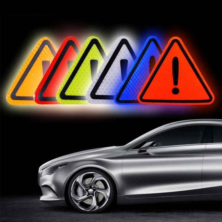 10pcs Car Tail Triangle Reflective Stickers Safety Warning Danger Signs Car Stickers(Yellow) - Warning Sticker by buy2fix | Online Shopping UK | buy2fix