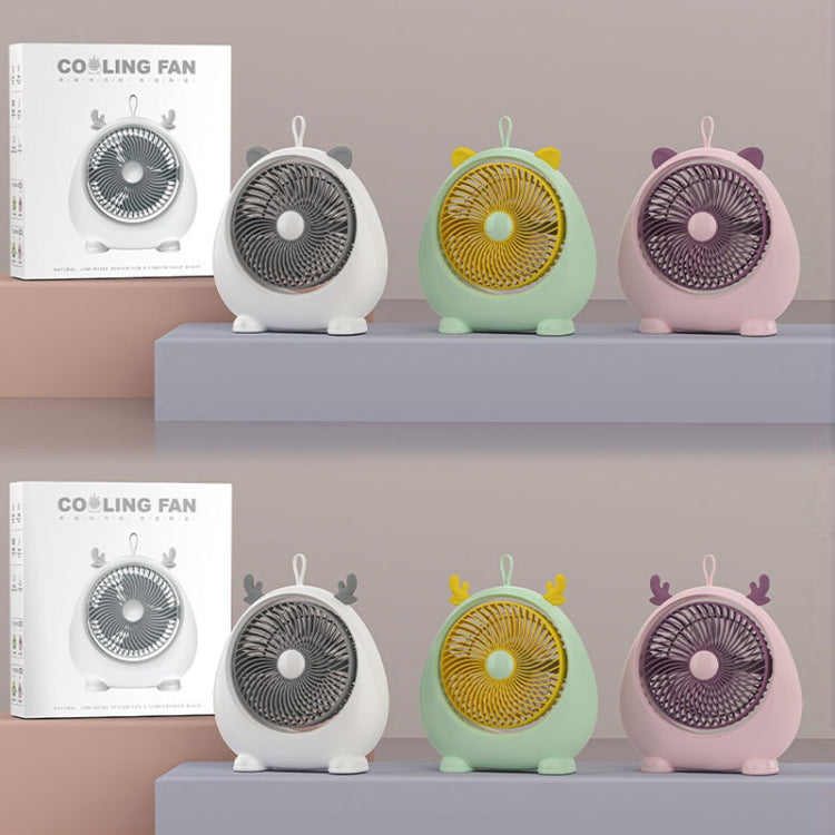 Dormitory Portable Animal Ear Desktop Electric Fan, Style: Charging Version Green - Electric Fans by buy2fix | Online Shopping UK | buy2fix