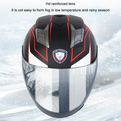 KUQIBAO Motorcycle Smart Bluetooth Sun Protection Double Lens Safety Helmet, Size: XXL(White) - Helmets by KUQIBAO | Online Shopping UK | buy2fix