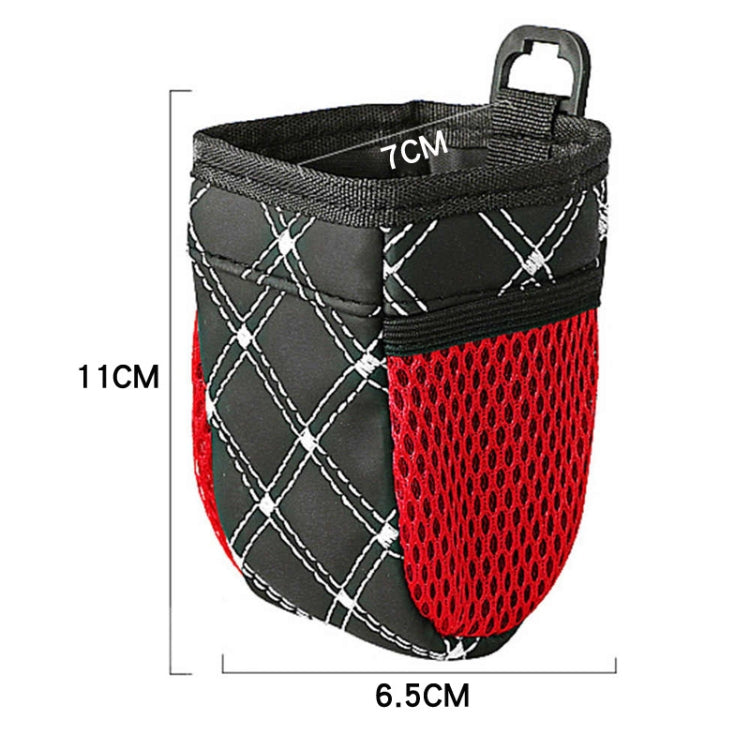 2pcs Car Air Outlet Sundries Storage Bag With Net Pocket(Red Line) - Stowing Tidying by buy2fix | Online Shopping UK | buy2fix