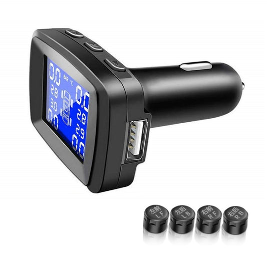 Four-wheel Simultaneous Display Cigarette Lighter Type Tire Pressure Monitoring Detector, Specification: Built-in - Tire Pressure Gauges by buy2fix | Online Shopping UK | buy2fix