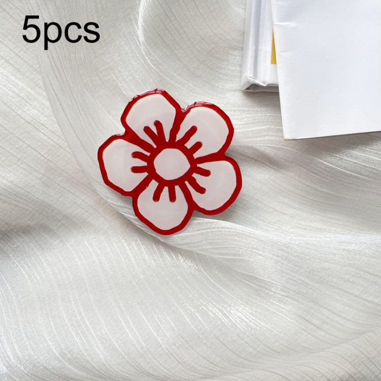 5pcs Sunflower Drip Glue Airbag Mobile Phone Holder(M71 Little Red Flower) - Ring Holder by buy2fix | Online Shopping UK | buy2fix