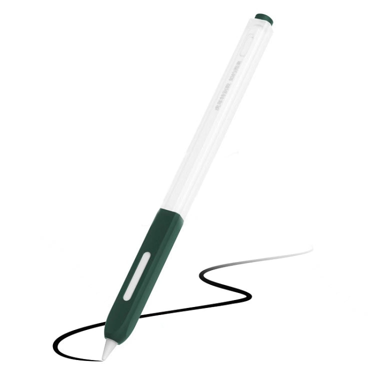 For Apple Pencil 2 Non-Slip Anti-Fall Translucent Segmented Pen Case(Ink Green) - Pencil Accessories by buy2fix | Online Shopping UK | buy2fix