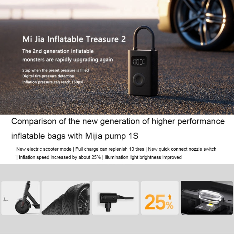 Xiaomi Mijia Portable Universal Car Air Pump Bicycle Tire Pump Electric Air Compressor(Air Pump 2) - Inflatable Pump by Xiaomi Mijia | Online Shopping UK | buy2fix