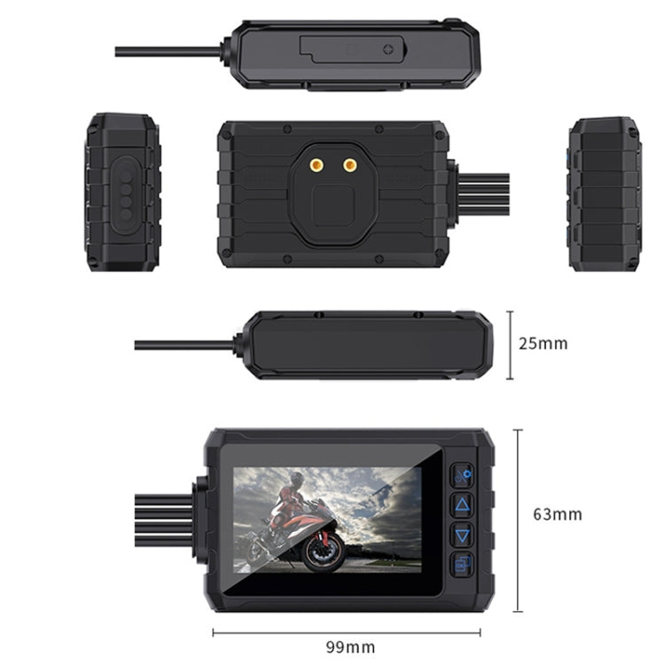 Built-in GPS Wireless WiFi Rainproof 1080P Double Recording Motorcycle Driving Recorder(Black) - Electrical Instruments by buy2fix | Online Shopping UK | buy2fix