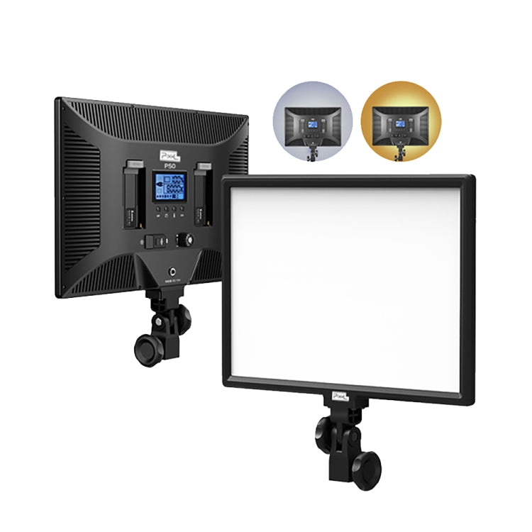 Pixel P50 Dual Color Temperature Flat Panel Fill Light 45W Soft Outdoor Shooting Fill Light for Straight Photography(Lamp+EU Plug Adapter) -  by Pixel | Online Shopping UK | buy2fix