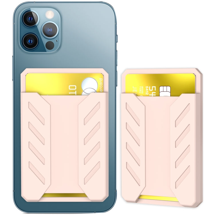 AhaStyle PT133-A-S Mobile Phone Adhesive Silicone Card Case(Pink) - Card & Passport Bags by AhaStyle | Online Shopping UK | buy2fix