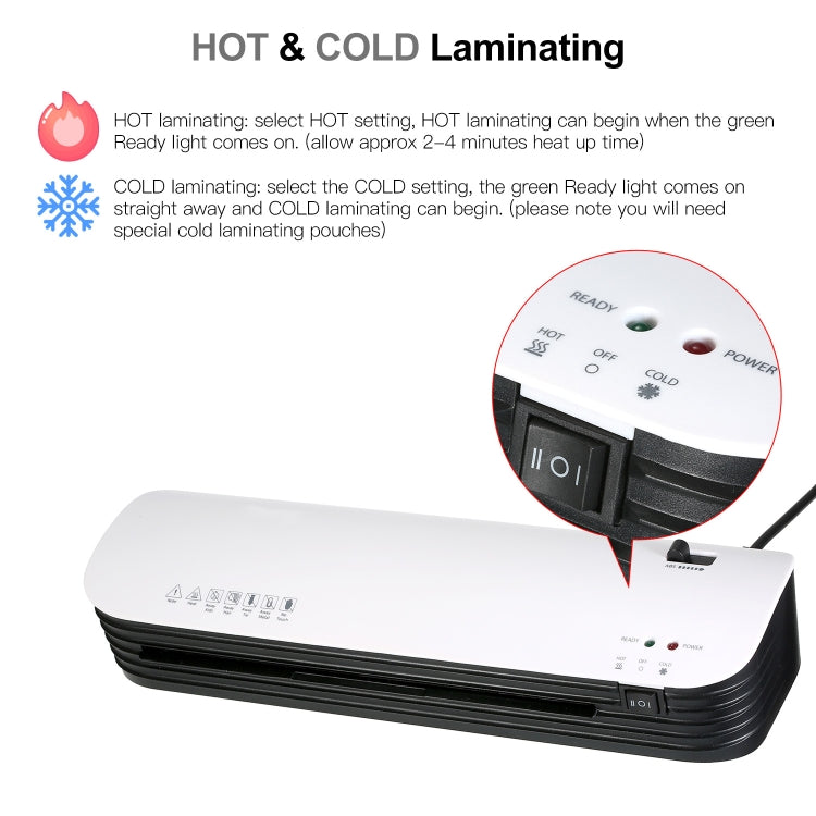 Osmile SL299 A4 Laminator Machine Set With 15 Laminating Pouches Paper Cutter Corner Rounder(US Plug) - Photo Film Covering Machine by Osmile | Online Shopping UK | buy2fix