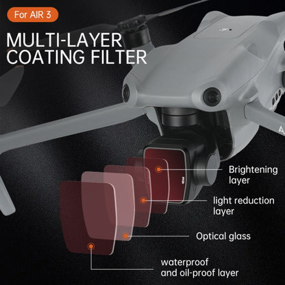 For DJI Air 3 RCSTQ Multi-Layer Coating Waterproof  Filter, Spec: ND8 - Mavic Lens Filter by RCSTQ | Online Shopping UK | buy2fix