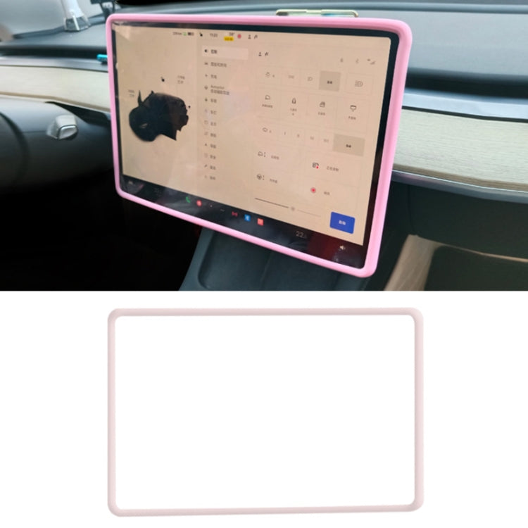 For Tesla Model3/Y Screen Bumper Protective Cover Silicone Frame(Pink) - Car Interior Mouldings by buy2fix | Online Shopping UK | buy2fix