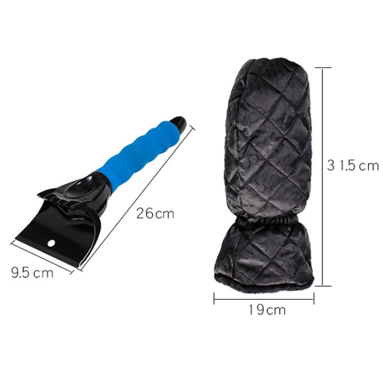 Vehicle Mounted Snow Shovel De-Icer Cleaning Tool, Color: Blue+Gloves - Ice Scraper by buy2fix | Online Shopping UK | buy2fix