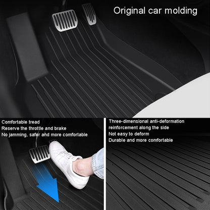 3pcs /Set For Tesla Model 3 TPE Injection Car Foot Mats Interior Accessories - Seat Accessories by buy2fix | Online Shopping UK | buy2fix