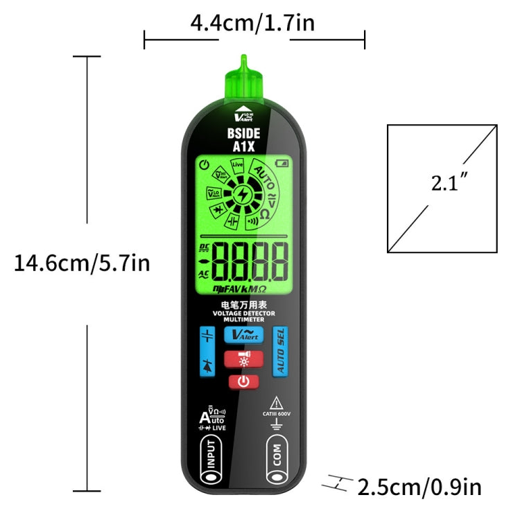 BSIDE A1X Charging Model Mini Digital Electric Pen Intelligent Automatic Merit Multimeter, Specification: Standard - Digital Multimeter by BSIDE | Online Shopping UK | buy2fix