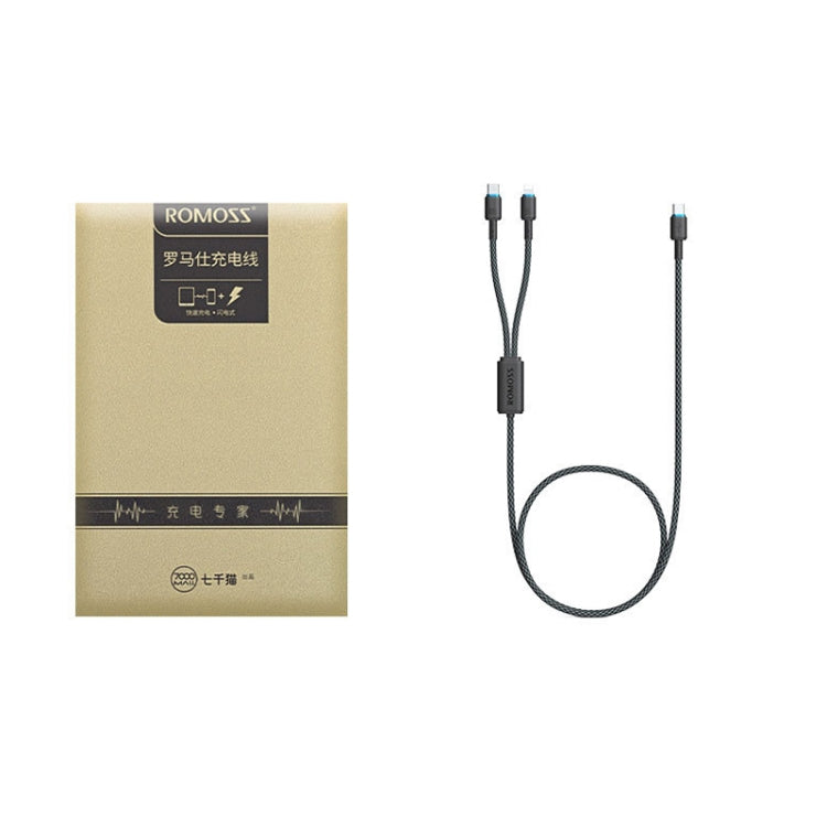 ROMOSS PD100W USB-C / Type-C To 8 Pin & Type-C Fast Charging Cable Transmission Line 1.5m - 2 in 1 Cable by ROMOSS | Online Shopping UK | buy2fix