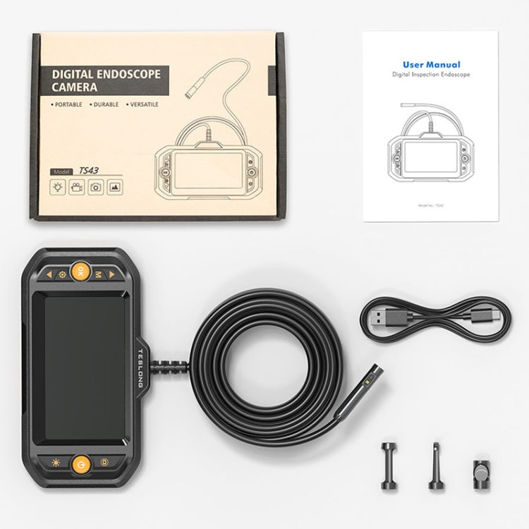 Teslong TS43S HD Camera Probe 4.3 Inch Screen All-In-One Industrial Borescope Auto Repair Tools, Specification: 5.5mm Single Lens -  by Teslong | Online Shopping UK | buy2fix