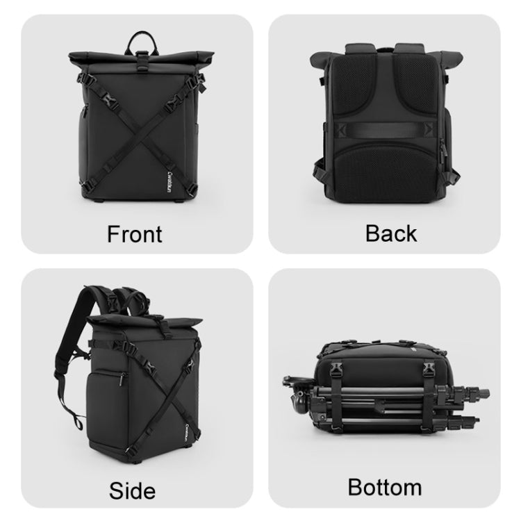 Cwatcun D113 Shoulder Leisure Camera Bag Waterproof High Capacity Outdoor Travel Photography Bag, Color: Large Black - Backpack by Cwatcun | Online Shopping UK | buy2fix