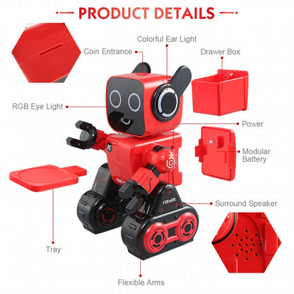 JJR/C R4 Cady Wile 2.4GHz Intelligent Remote Control Robo-advisor Money Management Robots Toy with Colorful LED Light, Remote Control Distance: 15m, Age Range: 8 Years Old Above (Red) - RC Robots by JJR/C | Online Shopping UK | buy2fix