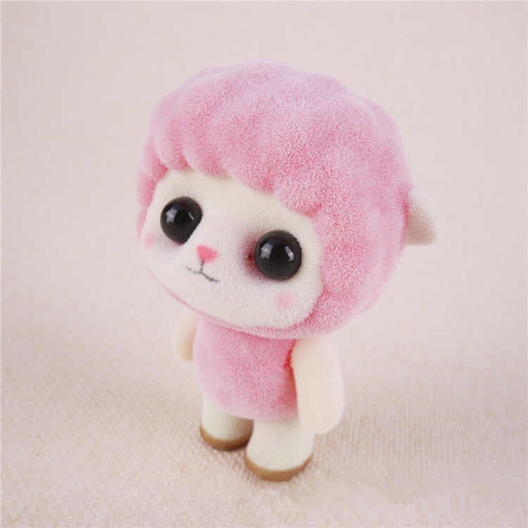 Little Cute PVC Flocking Animal Sheep Dolls Birthday Gift Kids Toy, Size: 5.5*3.5*7cm(Pink) - Soft Toys by buy2fix | Online Shopping UK | buy2fix