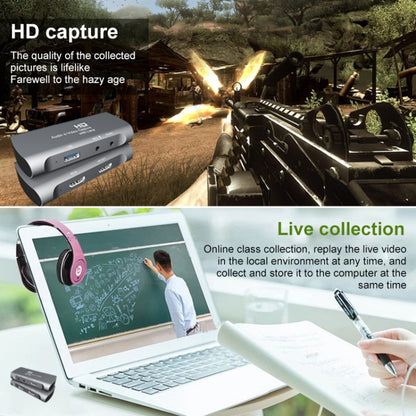 Z27 HDM Female + Mic to HDM Female USB 2.0 Video Audio Capture Box(Dark Gray) - Consumer Electronics by buy2fix | Online Shopping UK | buy2fix
