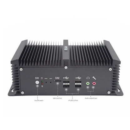 HYSTOU P12-I5-8250U Fanless Mini PC Intel Core i5-8250U Processor Quad Core up to 1.6GHz, RAM: 4G, ROM: 128G, Support Win 7 / 8 / 10 / Linux(Black) - Barebone Mini PCs by HYSTOU | Online Shopping UK | buy2fix