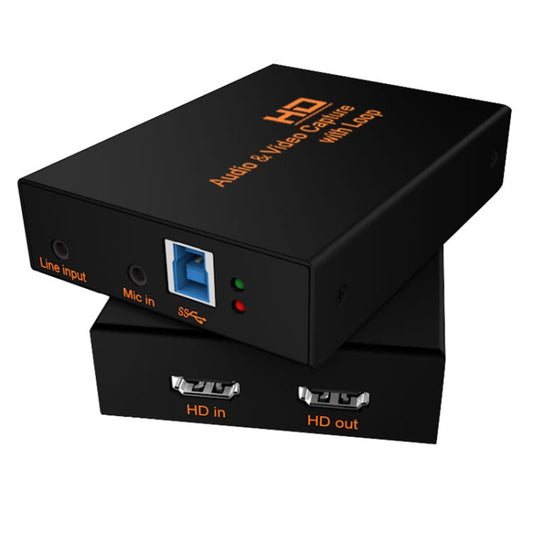 Z28 Professional HDMI Female + Mic + Line In to HDMI Female USB 3.0 Video Audio Capture Box(Black) - Consumer Electronics by buy2fix | Online Shopping UK | buy2fix