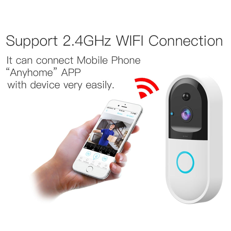 B50 720P Smart WiFi Video Visual Doorbell, Support Phone Remote Monitoring & Night Vision & SD Card (White) - Security by buy2fix | Online Shopping UK | buy2fix