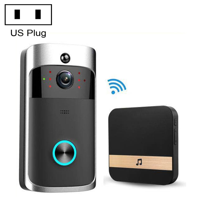 M3 720P Smart WIFI Ultra Low Power Video Visual Doorbell With Ding Dong Version, US Plug(Black) - Security by buy2fix | Online Shopping UK | buy2fix