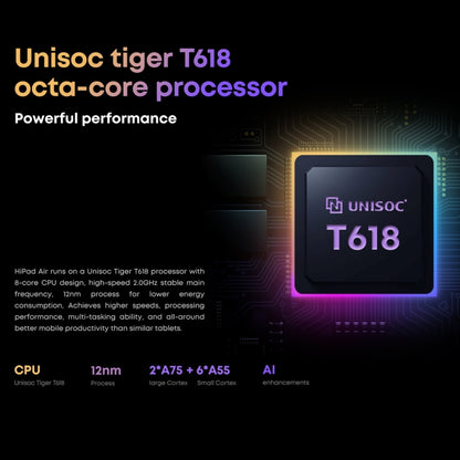 CHUWI HiPad Air Tablet PC, 10.3 inch, 4GB+128GB, Without Keyboard, Android 11, Unisoc T618 Octa Core 2.0GHz, Support Face Recognition & Bluetooth & WiFi & TF Card (Black+Gray) - CHUWI by CHUWI | Online Shopping UK | buy2fix