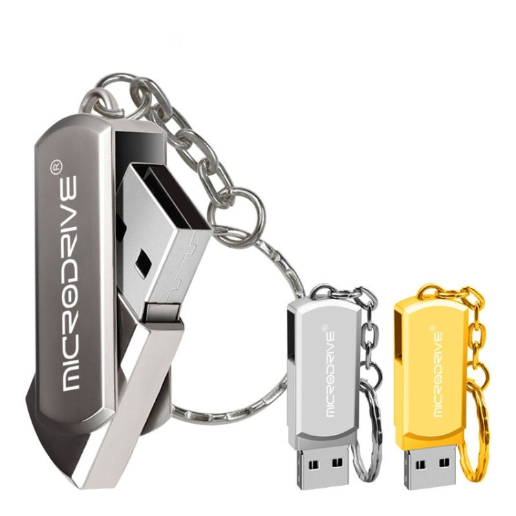 MicroDrive 32GB USB 2.0 Creative Personality Metal U Disk with Keychain (Silver) - USB Flash Drives by MicroDrive | Online Shopping UK | buy2fix