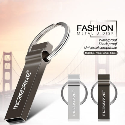 MicroDrive 16GB USB 2.0 Metal Keychain U Disk (Black) - USB Flash Drives by MicroDrive | Online Shopping UK | buy2fix