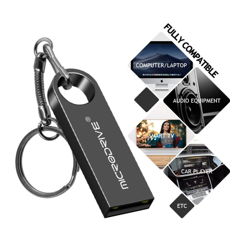 MicroDrive 64GB USB 2.0 Metal Waterproof High Speed U Disk(Black) - USB Flash Drives by MicroDrive | Online Shopping UK | buy2fix